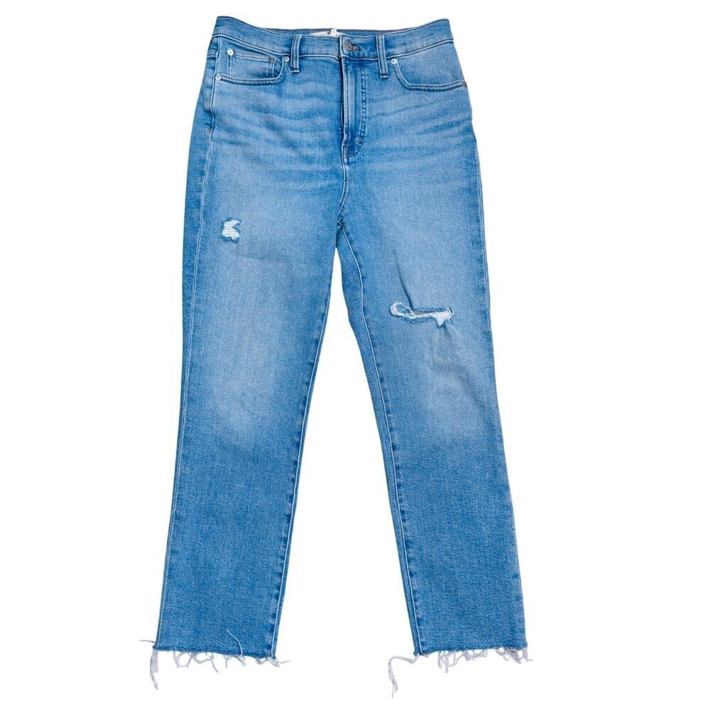 Madewell The Perfect Vintage Jeans High-Rise Distressed Straight-Leg Size 28